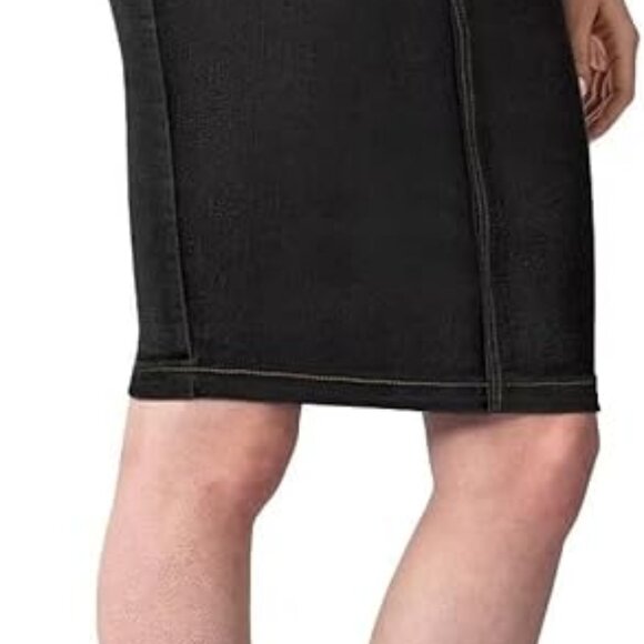 Womens Super Comfy Perfect Fit Stretch Denim Skirt SKS22881 BLACK - Picture 3 of 5